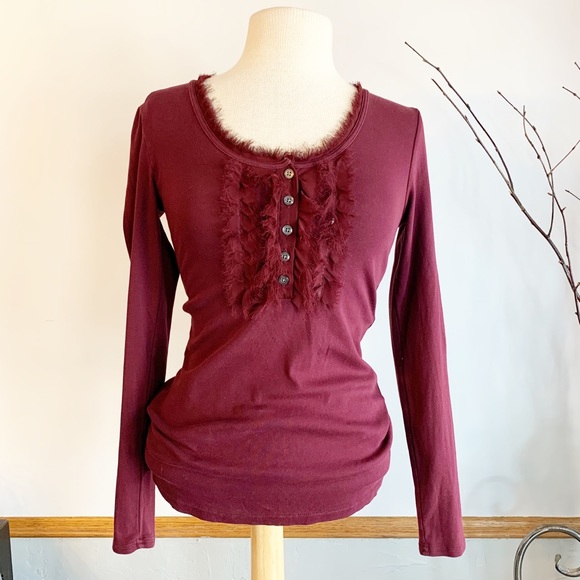 Banana Republic Tops - Banana Republic silk trimmed Henley tee